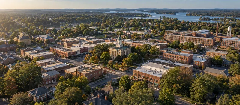 Aerial view of Albemarle, North Carolina