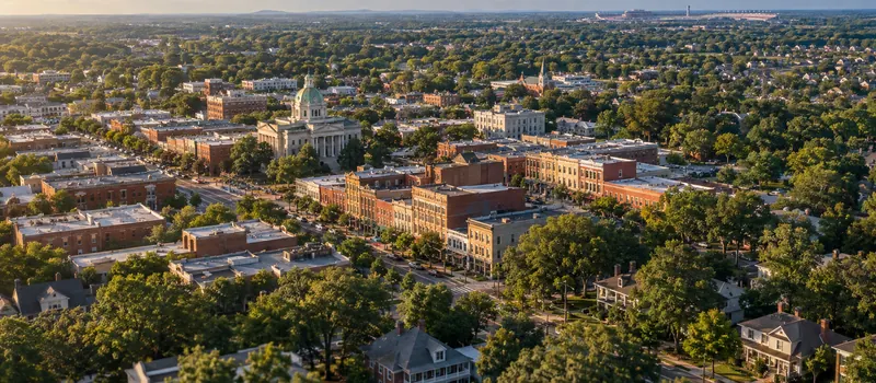 Aerial view of Concord, North Carolina