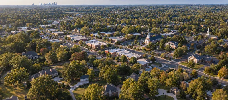 Aerial view of Mint Hill, North Carolina